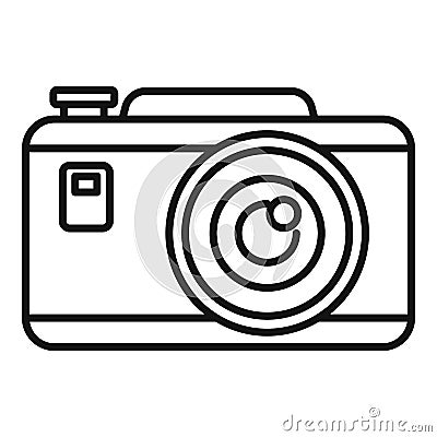 Tourist camera icon, outline style Vector Illustration