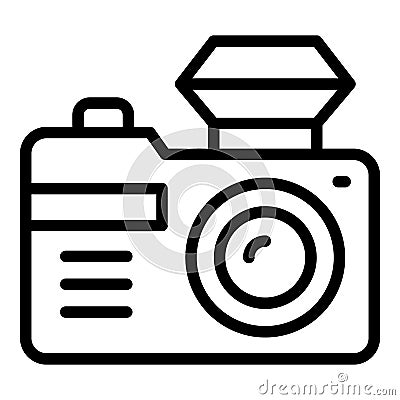 Tourist camera icon outline vector. Travel people Vector Illustration