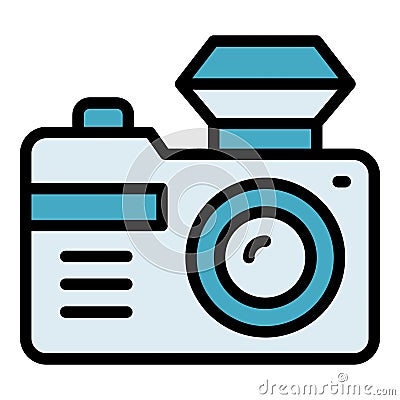 Tourist camera icon vector flat Vector Illustration