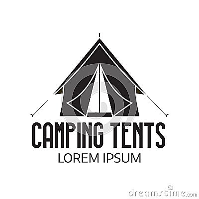 Tourist Camp Logo or Tent Icon Vector Illustration