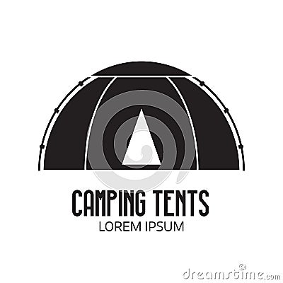 Tourist Camp Logo or Tent Icon Vector Illustration