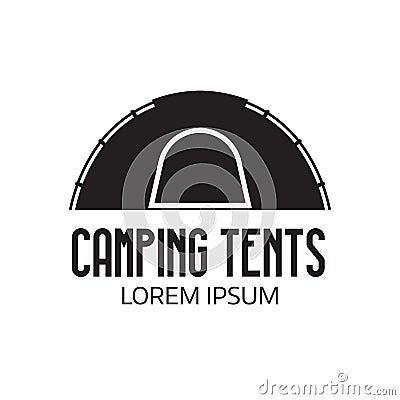 Tourist Camp Logo or Tent Icon Vector Illustration