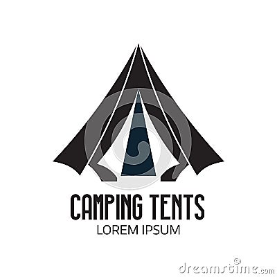 Tourist Camp Logo or Tent Icon Vector Illustration