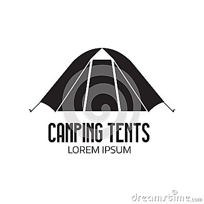 Tourist Camp Logo or Tent Icon Vector Illustration