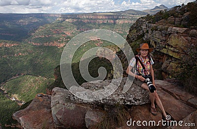 Tourist at Blyde river canyon Stock Photo