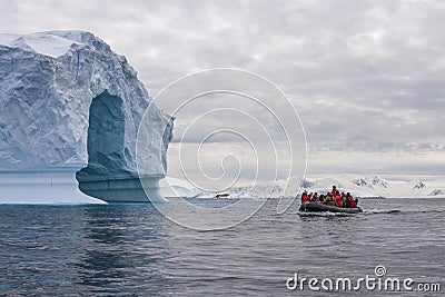 Tourist discovering Antarctica Editorial Stock Photo