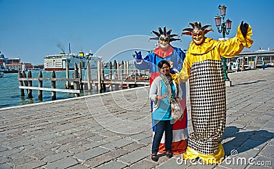 Tourist with entertainers Editorial Stock Photo