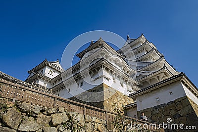 Tourist and the famous Osaka Castle Editorial Stock Photo