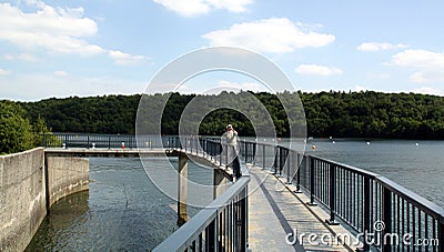 Tourist filming Stock Photo