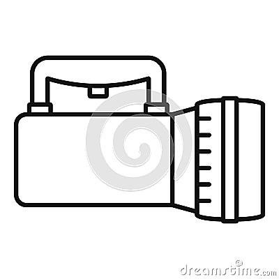 Tourist flashlight icon, outline style Vector Illustration