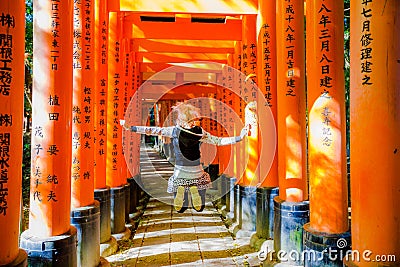 Tourist at Fushimi Inari Stock Photo