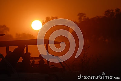 Tourist on game drive Stock Photo