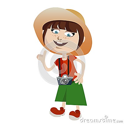 Tourist girl Vector Illustration