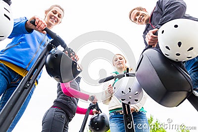 Tourist group having guided Segway tour Stock Photo