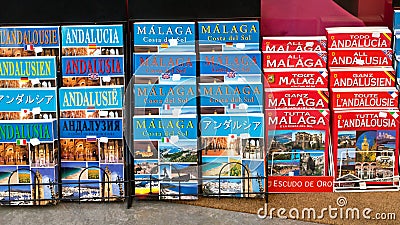 Tourist Guide Books, Spain Editorial Stock Photo