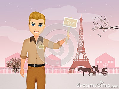 Tourist guide in Paris Stock Photo