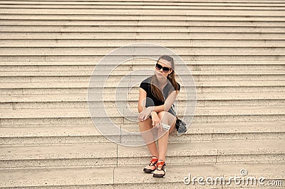 Tourist guide sightseeing excursion. Vacation ideas. Vacation in big city. Woman relaxing. Museum open hours. Girl Stock Photo