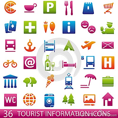 Tourist Icons Vector Illustration