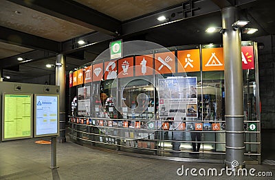 Tourist information center in Antwerp train station Editorial Stock Photo