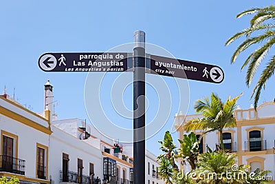 Tourist information sign in Ayamonte, Spain Stock Photo