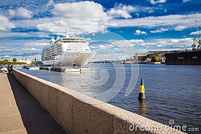 Tourist liner moored Editorial Stock Photo