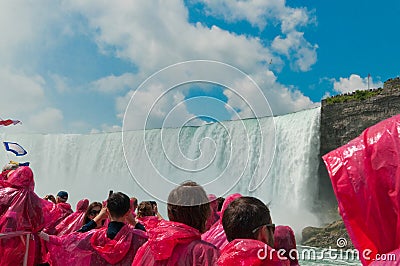 Tourist at Niagara Falls, Ontario, Canada Editorial Stock Photo