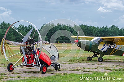 TOURIST PLANES AND ULTRALIGHT TRIKE Stock Photo