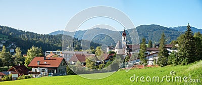 Tourist resort Achenkirch, tirolean landscape and mountains Stock Photo