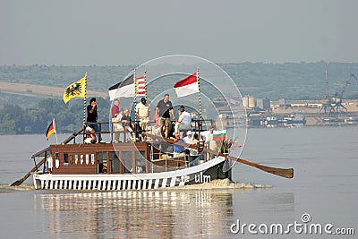 Tourist ship on Danube river Editorial Stock Photo