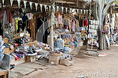 Tourist stall, Heritage Village, Abu Dhabi Stock Photo