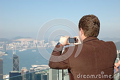 Tourist taking photo Stock Photo