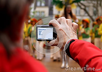 Tourist taking a picture Stock Photo