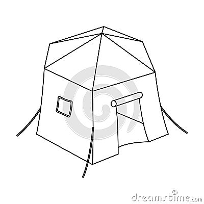 Tourist tent.Tent single icon in outline style vector symbol stock illustration web. Vector Illustration