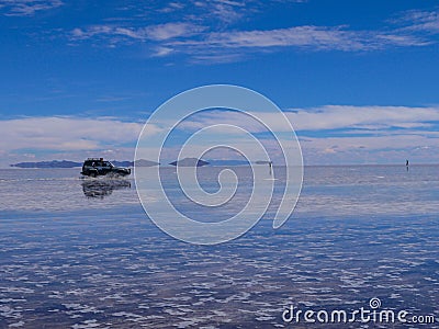 Tourist tours for salt flats in Salar de Uyuni Editorial Stock Photo