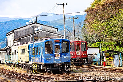 Tourist train to Yunomae Town, Japan Editorial Stock Photo