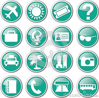 Tourist travel icon set Cartoon Illustration