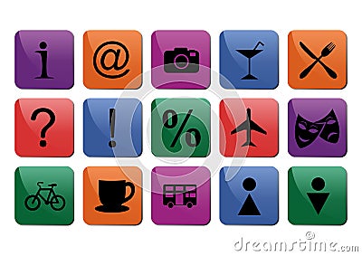 Tourist travel icon set Vector Illustration