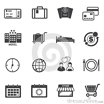 Tourist Travel icons set Vector Illustration