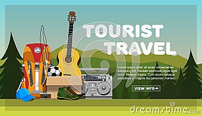 Tourist travel Vector Illustration