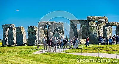 Tourist visiting Stonehenge Editorial Stock Photo