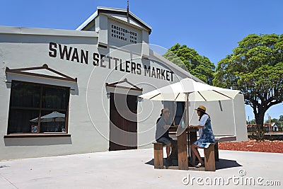 Tourist visiting in Swan Settlers Market in Swan Valley Western Australia Editorial Stock Photo