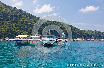 Tourist yachts near Similan islands Editorial Stock Photo