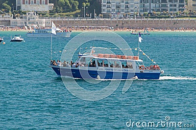 Touristic boat in the ocean Editorial Stock Photo