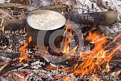 Touristic caldron Stock Photo