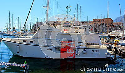 Touristic port of Palermo in Italy Editorial Stock Photo