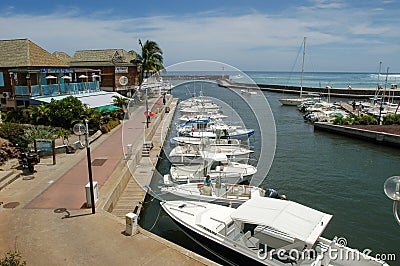 The touristic port of Saint Gilles on La Reunion island, France Editorial Stock Photo