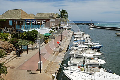 The touristic port of Saint Gilles on La Reunion island, France Editorial Stock Photo