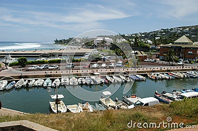 The touristic port of Saint Gilles on La Reunion island, France Editorial Stock Photo