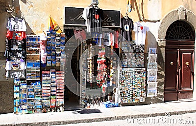 Touristic shop in Pisa, Italy Editorial Stock Photo