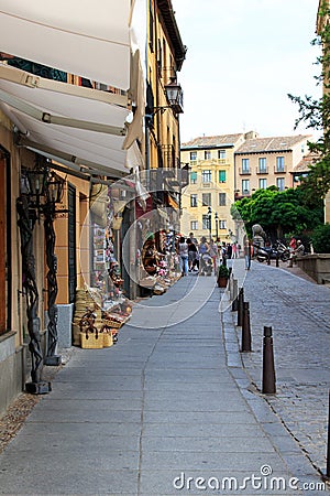 Touristic shop in Segovia, Spain Editorial Stock Photo